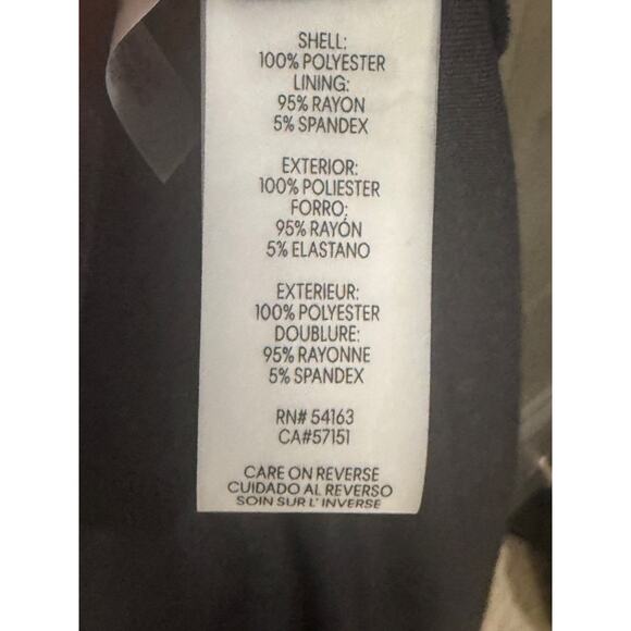 Calvin Klein 3X Black Purple Floral Vines Tunic NEW Tags Sheer Silver Neckline - Picture 10 of 12